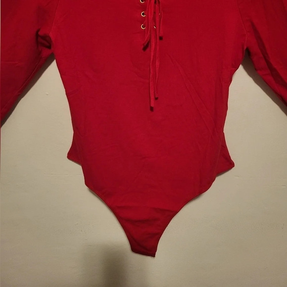 K+Glam Leotard PLUS SIZE - RED (Size 3X) - Picture 4 of 6